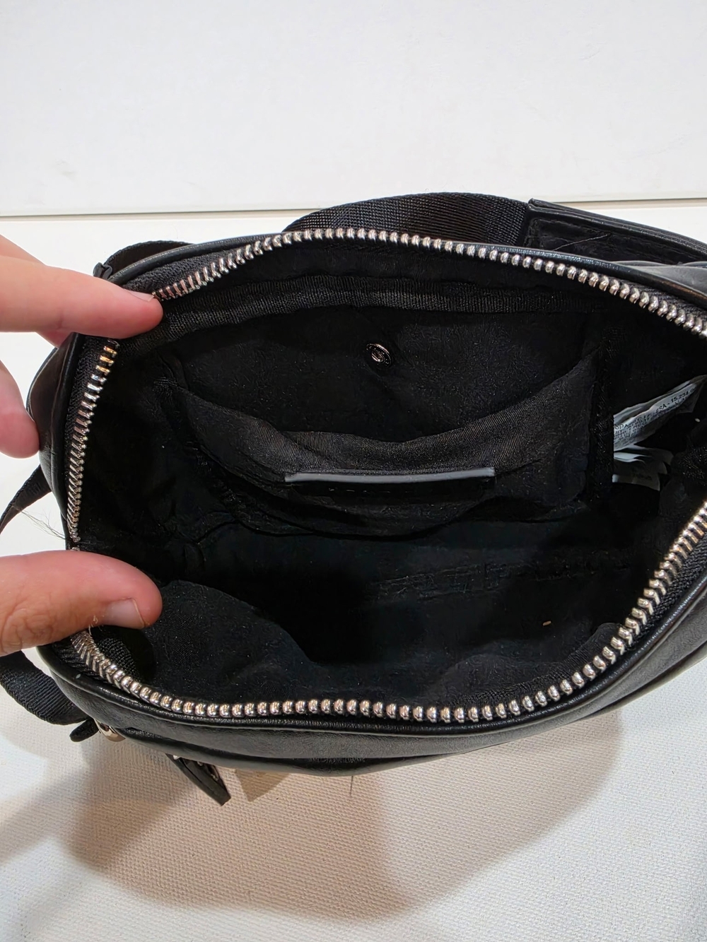 Zara Man Black Faux Leather Utility Belt Bag Bum Bag Fanny Pack - Picture 6 of 6